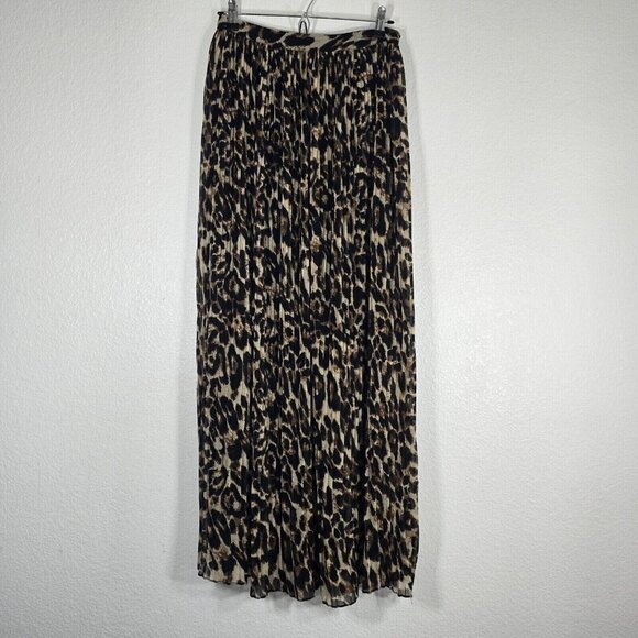 Daniel Rainn Animal Print Maxi Skirt Women Small Tall Pleated Western Cowboy Mob - Picture 1 of 7